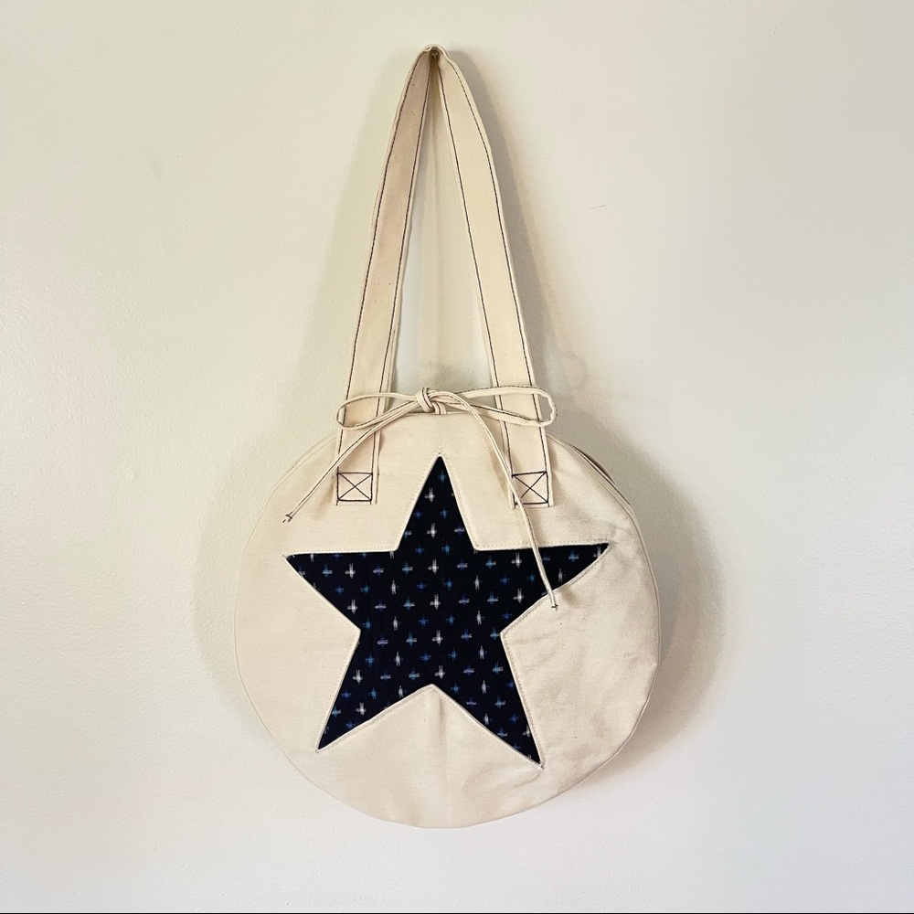 Custom Circle tote bag with star cut out